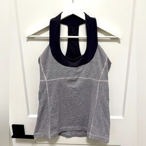 Lululom athletica scoop neck tank women’s 8 grey pin stripe